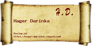Hager Darinka névjegykártya